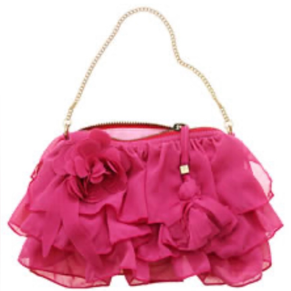 Vintage GAP Y2K Flirty Barbiecore 💓 Pink Ruffle 💓Shoulder Bag Purse 👛
